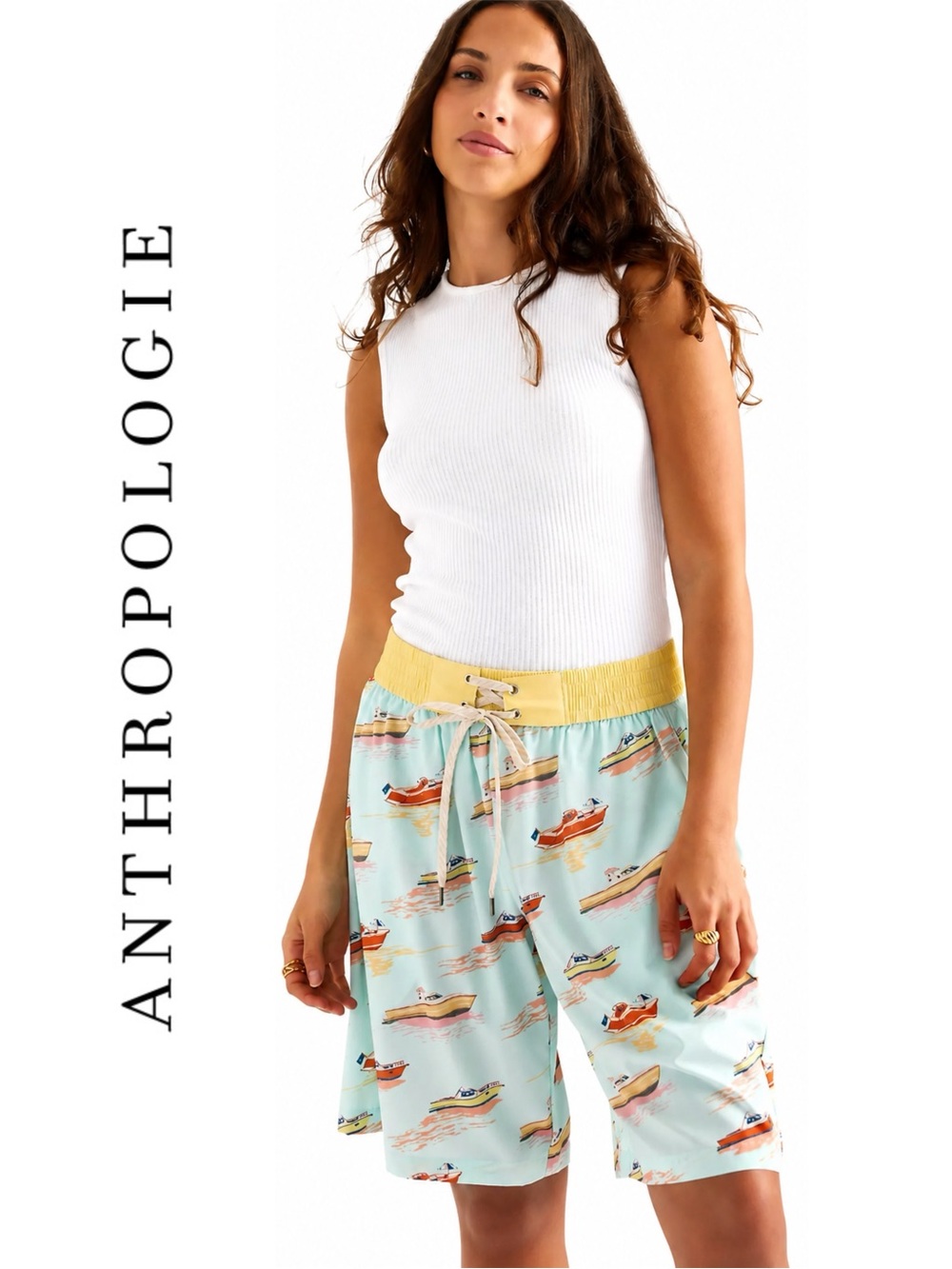 Anthropologie Celandine Long Board Shorts